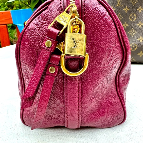 💕AUTHENTIC Louis Vuitton AURORE Monogram Empreinte Speedy BANDOULIERE 25 Bag💕 - Picture 5 of 14